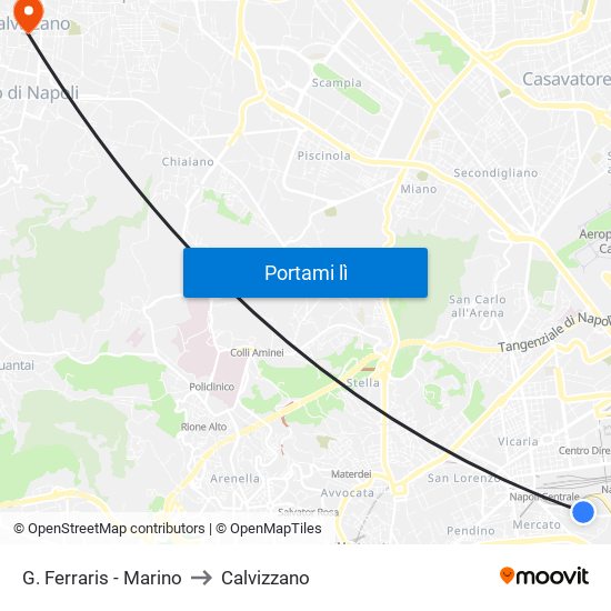 G. Ferraris - Marino to Calvizzano map