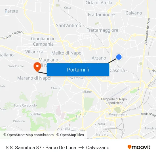 S.S. Sannitica 87 - Parco De Luca to Calvizzano map