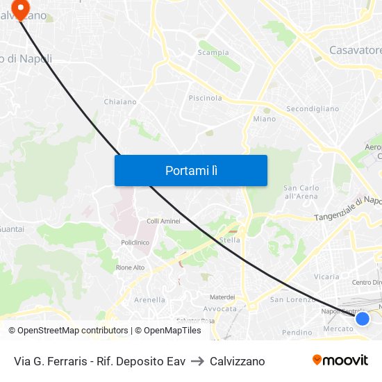 Via G. Ferraris - Rif. Deposito Eav to Calvizzano map