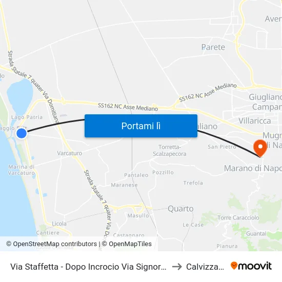 Via Staffetta - Dopo Incrocio Via Signorelle to Calvizzano map