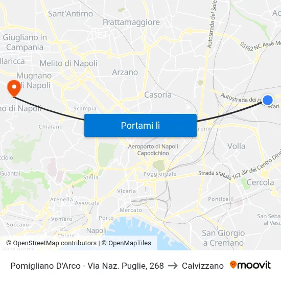 Pomigliano D'Arco - Via Naz. Puglie, 268 to Calvizzano map