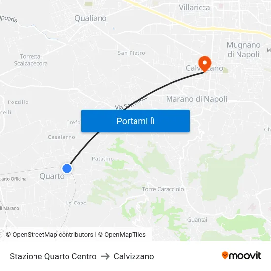 Stazione Quarto Centro to Calvizzano map