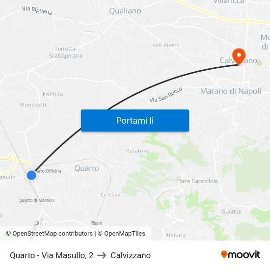 Quarto - Via Masullo, 2 to Calvizzano map