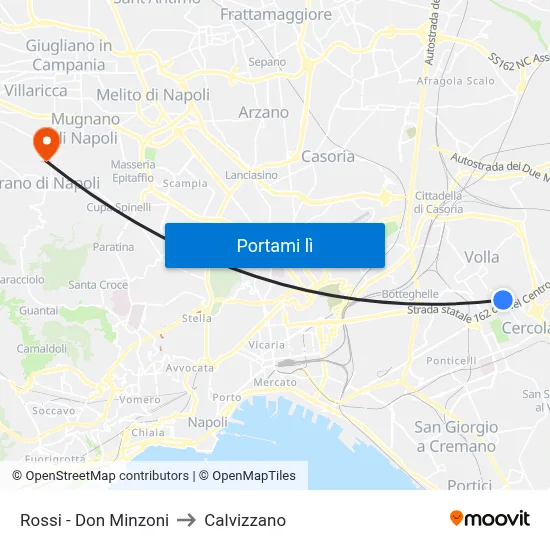 Rossi - Don Minzoni to Calvizzano map