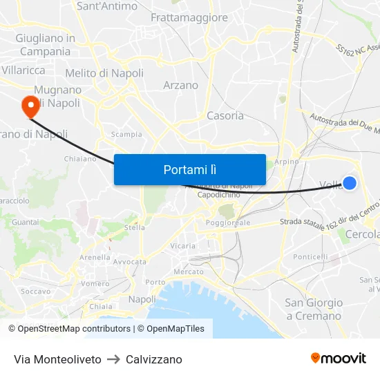 Via Monteoliveto to Calvizzano map