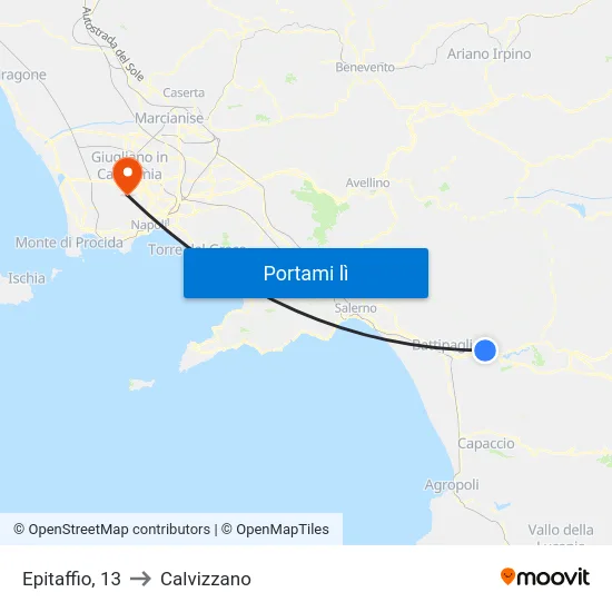 Epitaffio, 13 to Calvizzano map