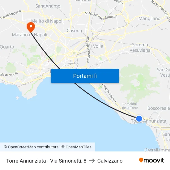 Torre Annunziata - Via Simonetti, 8 to Calvizzano map