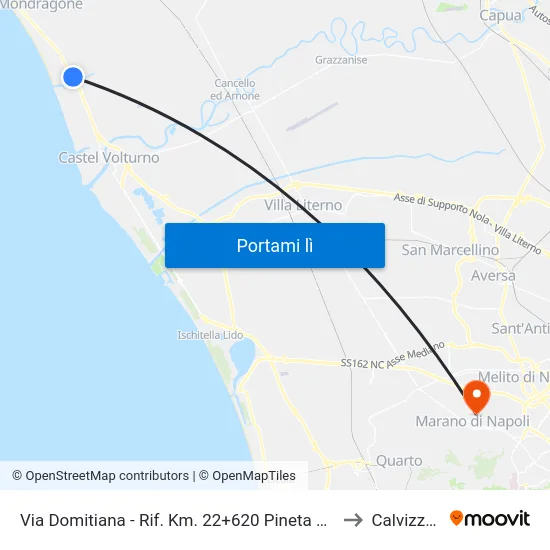 Via Domitiana - Rif. Km. 22+620 Pineta Prisconte to Calvizzano map