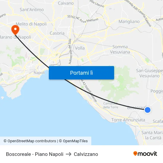 Boscoreale - Piano Napoli to Calvizzano map