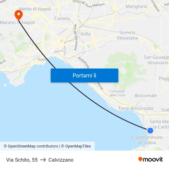 Via Schito, 55 to Calvizzano map