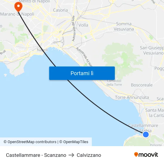 Castellammare - Scanzano to Calvizzano map