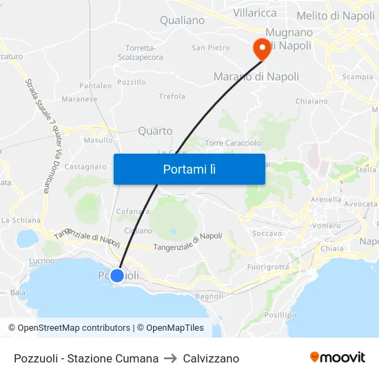 Pozzuoli - Stazione Cumana to Calvizzano map