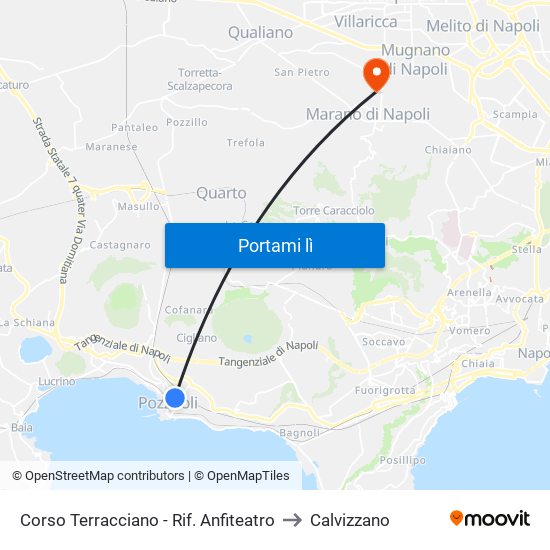 Corso Terracciano - Rif. Anfiteatro to Calvizzano map