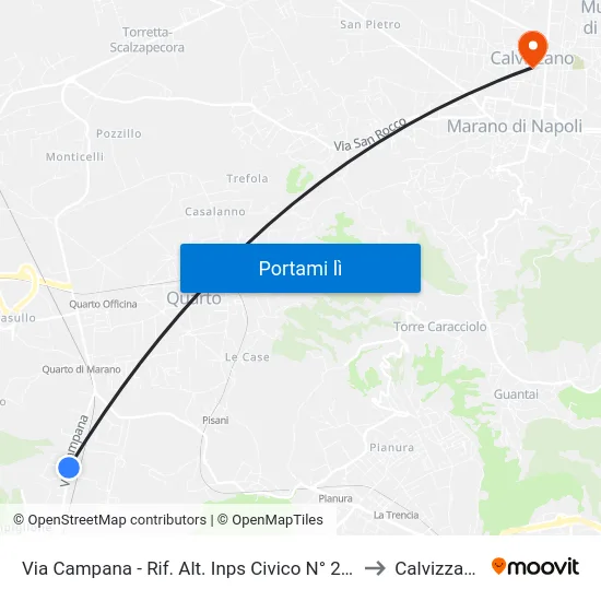 Via Campana - Rif. Alt. Inps Civico N° 233 to Calvizzano map
