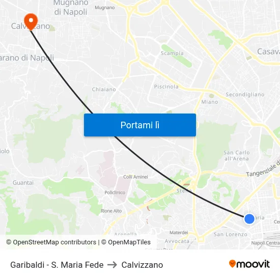Garibaldi - S. Maria Fede to Calvizzano map