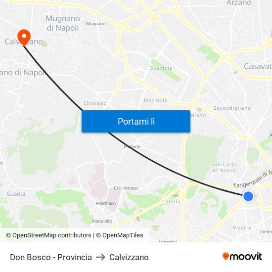 Don Bosco - Provincia to Calvizzano map