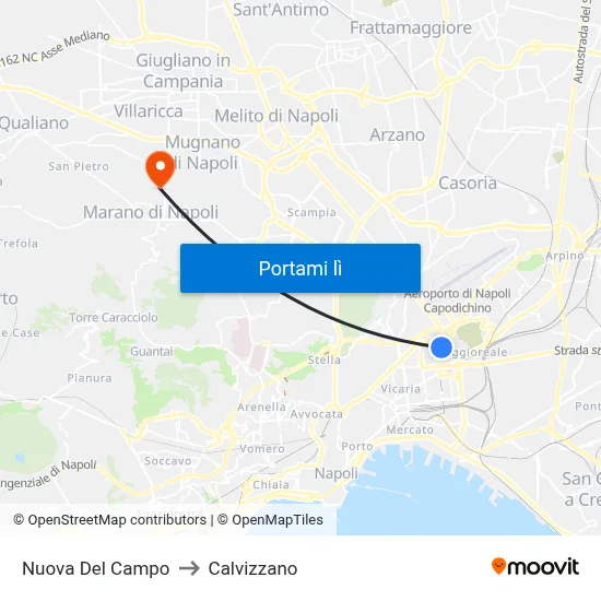 Nuova Del Campo to Calvizzano map