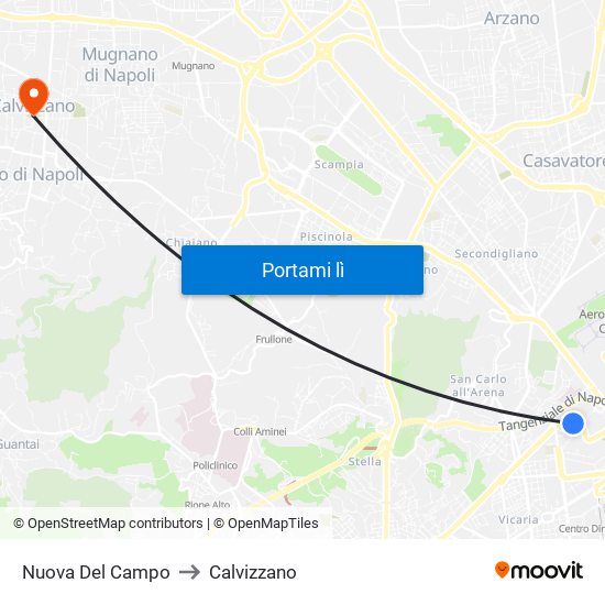 Nuova Del Campo to Calvizzano map