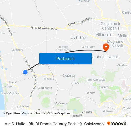 Via S. Nullo - Rif. Di Fronte Country Park to Calvizzano map