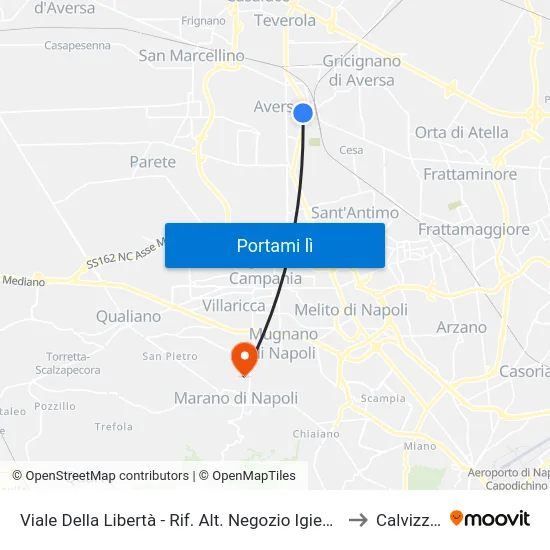 Viale Della Libertà - Rif. Alt. Negozio Igienici Esagono to Calvizzano map