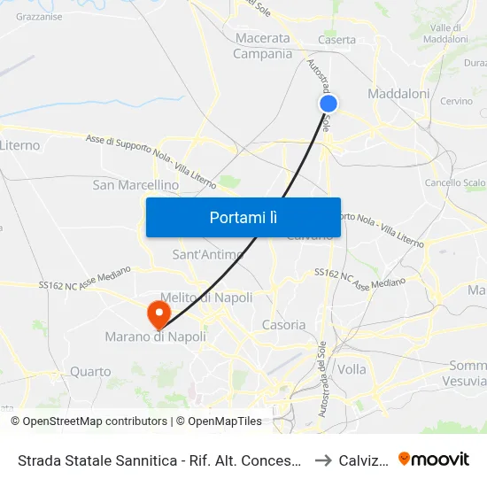 Strada Statale Sannitica - Rif. Alt. Concessionaria Mitsubisci to Calvizzano map