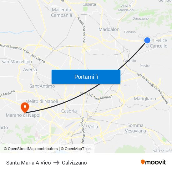 Santa Maria A Vico to Calvizzano map