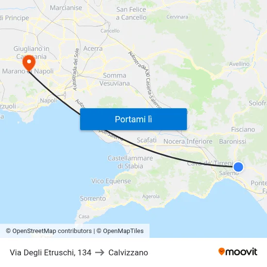 Via Degli Etruschi, 134 to Calvizzano map