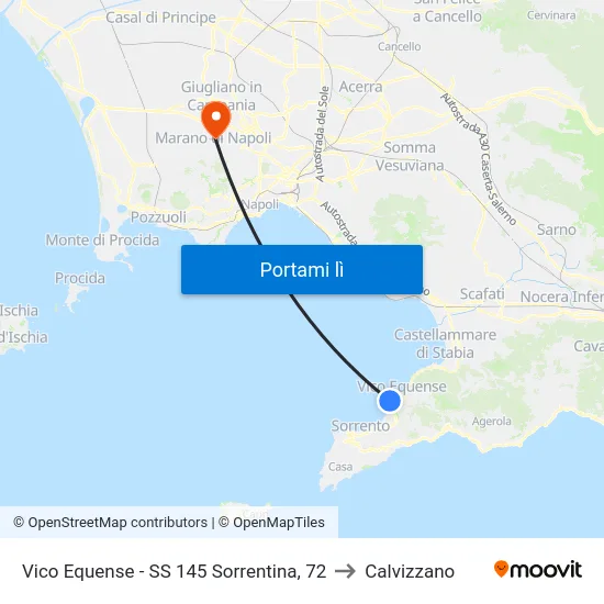 Vico Equense - SS 145 Sorrentina, 72 to Calvizzano map