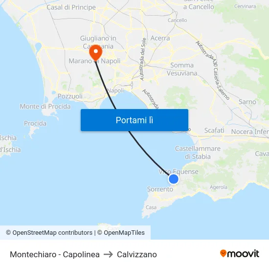 Montechiaro - Capolinea to Calvizzano map