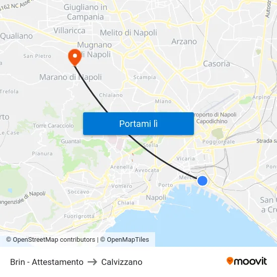 Brin - Attestamento to Calvizzano map