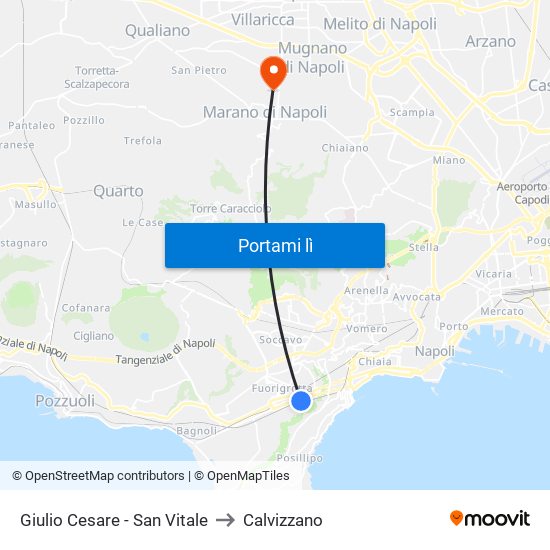 Giulio Cesare - San Vitale to Calvizzano map