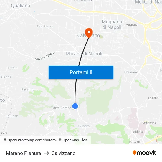 Marano Pianura to Calvizzano map