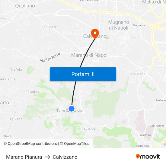 Marano Pianura to Calvizzano map