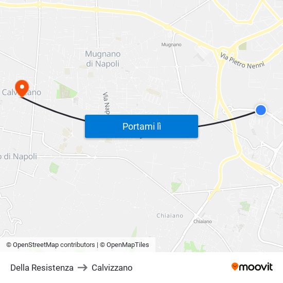 Della Resistenza to Calvizzano map