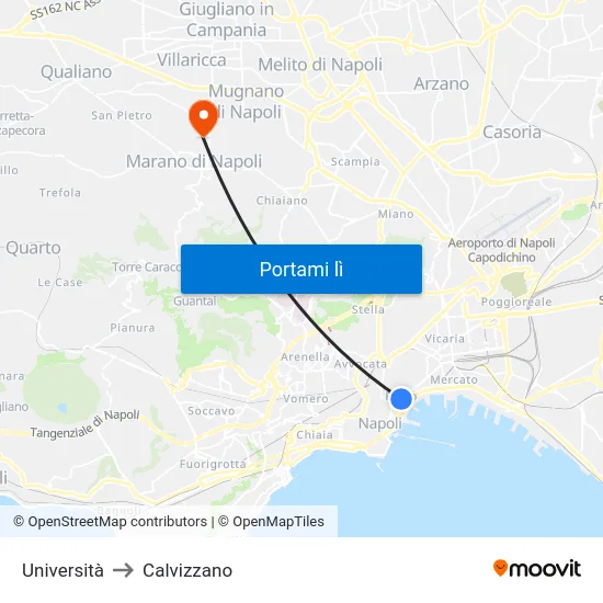 Università to Calvizzano map