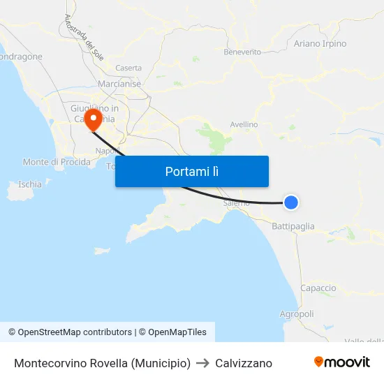 Montecorvino Rovella (Municipio) to Calvizzano map