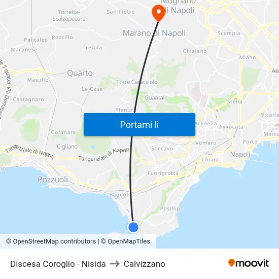 Discesa Coroglio - Nisida to Calvizzano map