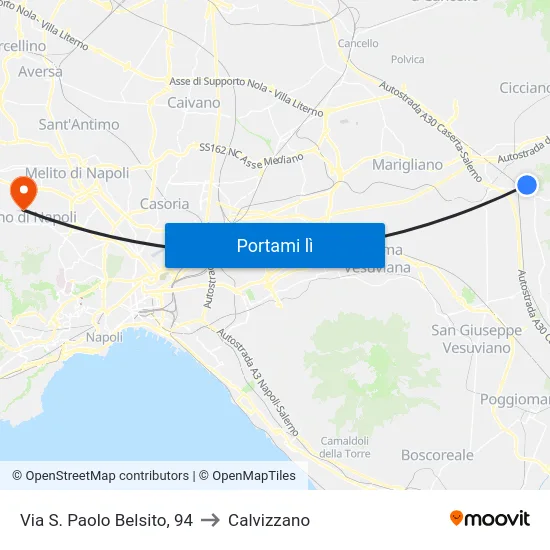 Via S. Paolo Belsito, 94 to Calvizzano map