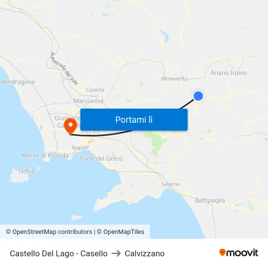 Castello Del Lago - Casello to Calvizzano map