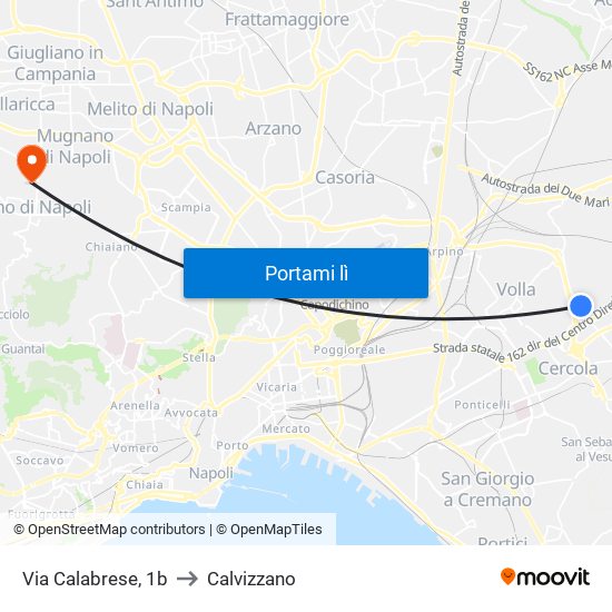 Via Calabrese, 1b to Calvizzano map