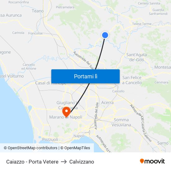 Caiazzo - Porta Vetere to Calvizzano map