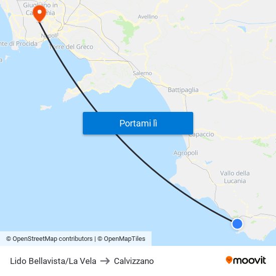 Lido Bellavista/La Vela to Calvizzano map