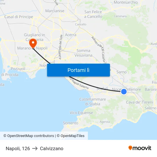 Napoli, 126 to Calvizzano map