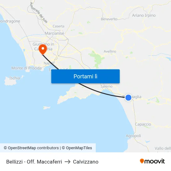 Bellizzi - Off. Maccaferri to Calvizzano map