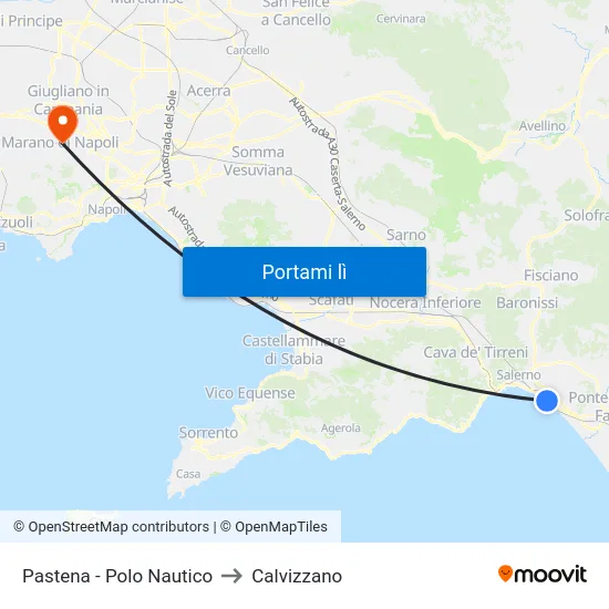 Pastena  - Polo Nautico to Calvizzano map