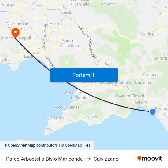 Parco Arbostella Bivio Mariconda to Calvizzano map