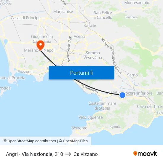 Angri - Via Nazionale, 210 to Calvizzano map