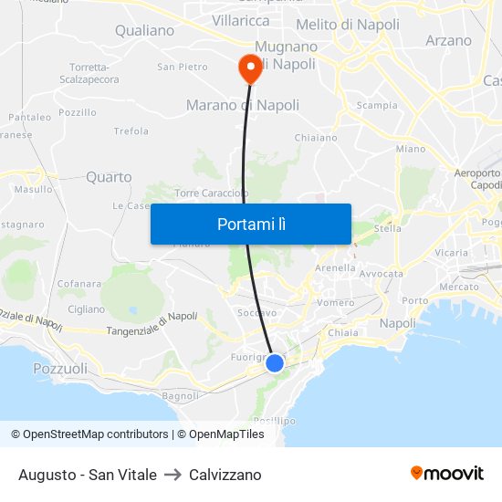 Augusto - San Vitale to Calvizzano map