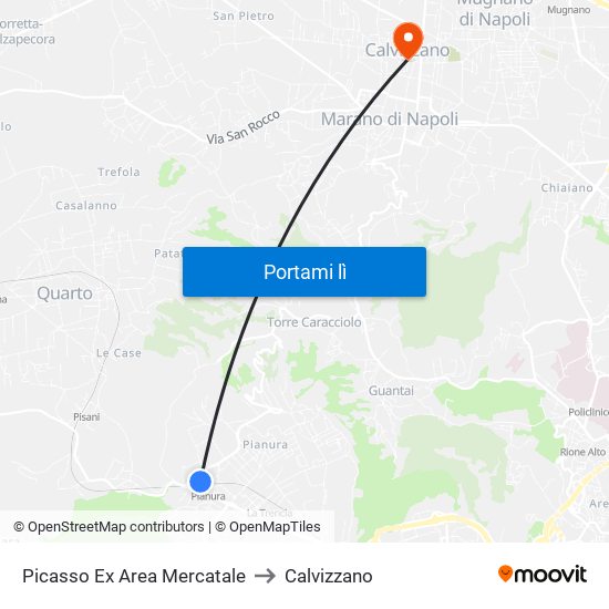 Picasso Ex Area Mercatale to Calvizzano map