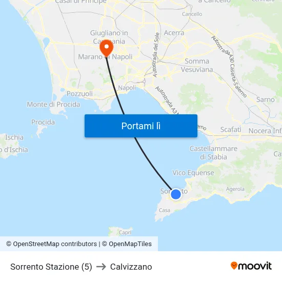 Sorrento Stazione (5) to Calvizzano map